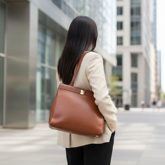 Salvatore Ferragamo Vara Tote | Cognac Brown - Picture 10 of 10